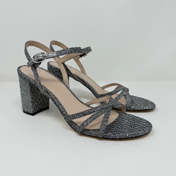 New Stuart Weitzman Starla 75 Block Heel Sandal In Gunmetal Sz 10 - Picture 2 of 12